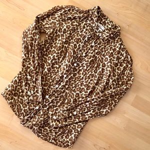 J. Crew Leopard Print Button Down Shirt